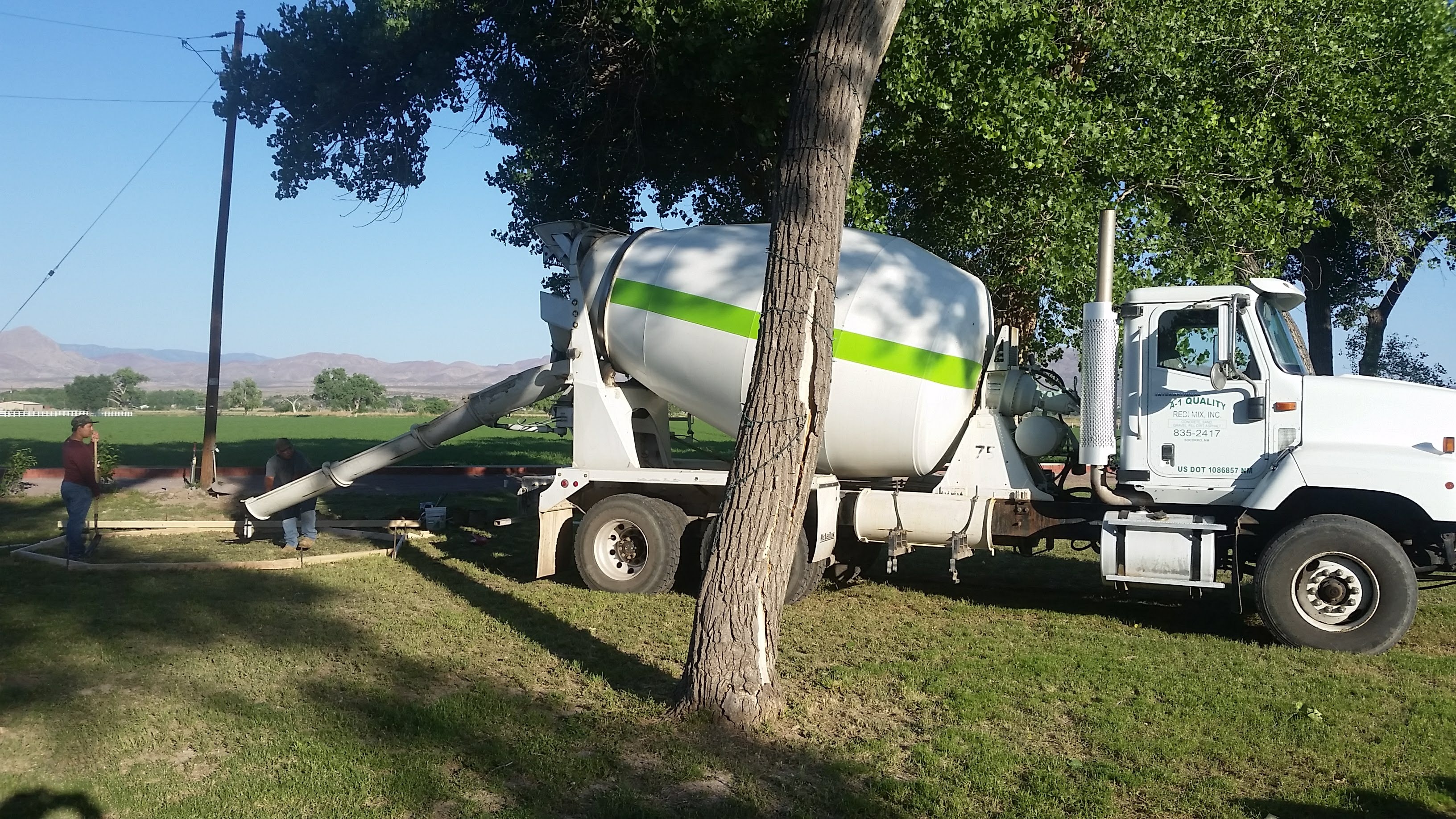 Concrete truck at the New Mexico gazebo construction site